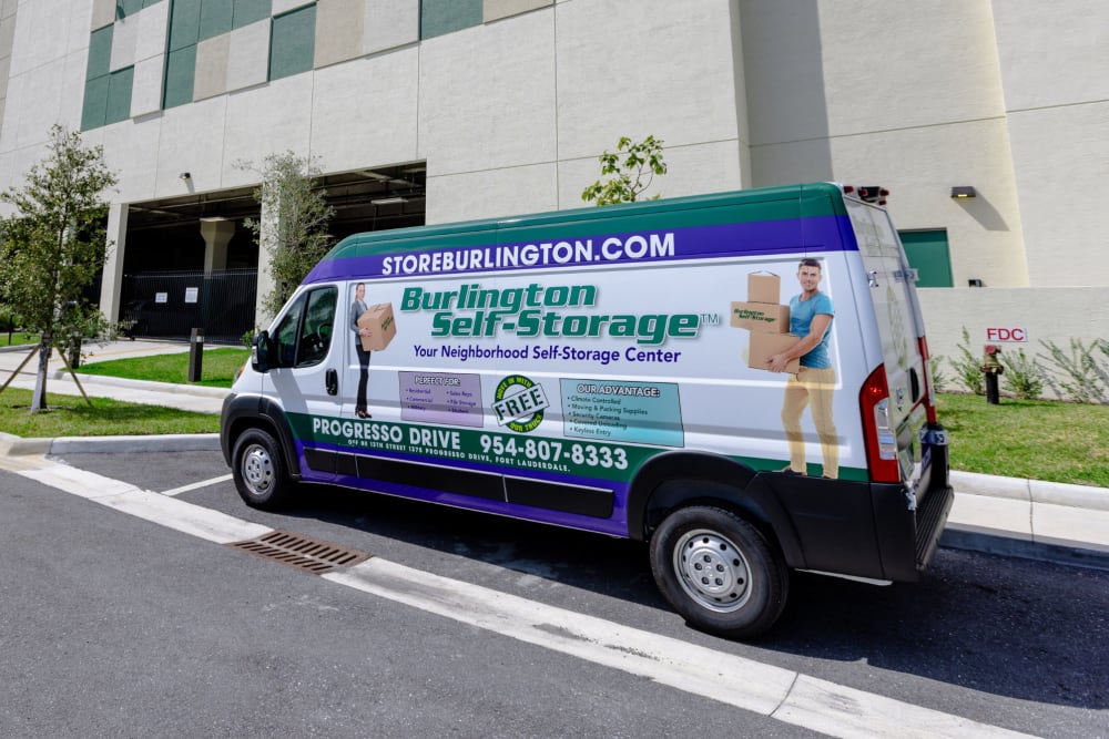 Free moving truck rentals at Burlington Self Storage - Fort Lauderdale in Fort Lauderdale, Florida