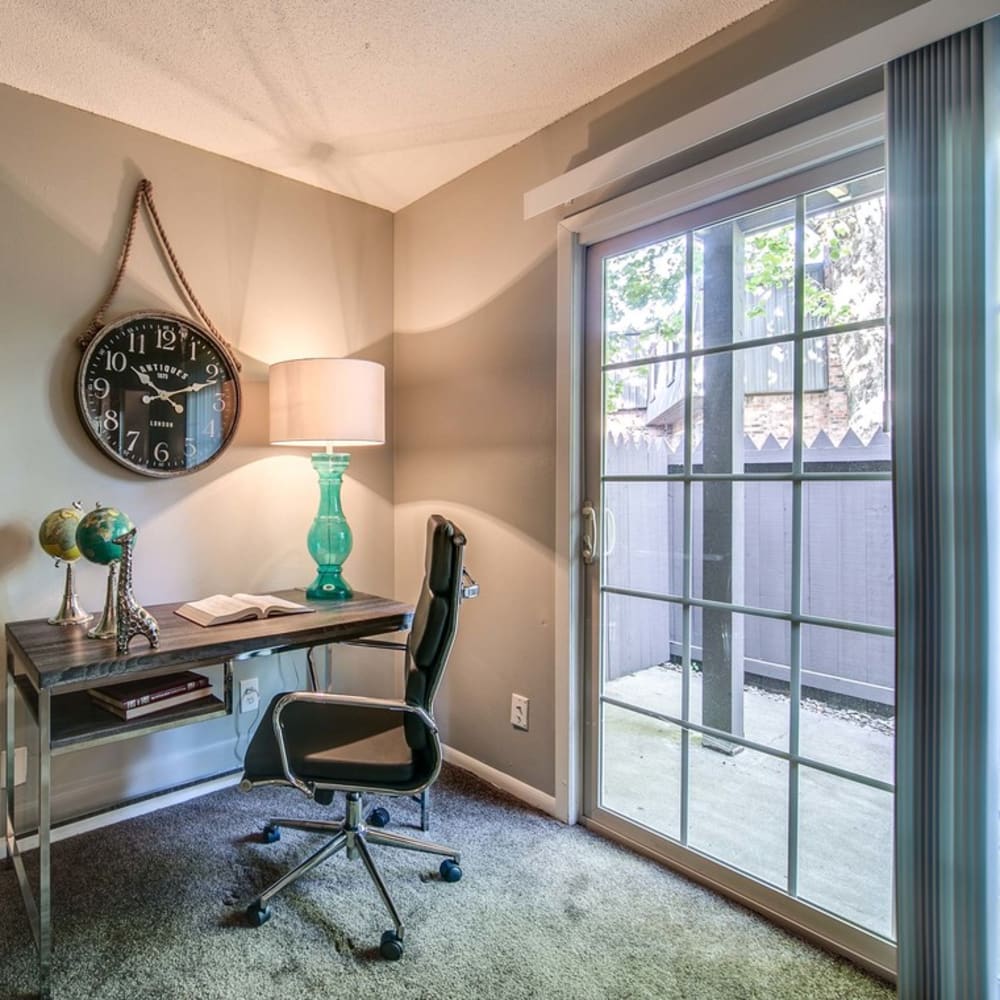 Private patio or balcony access at London House Apartments in Lenexa, Kansas