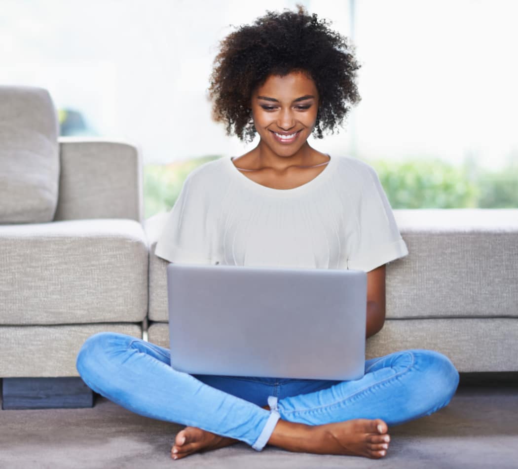 LaFayette Gardens resident working at home