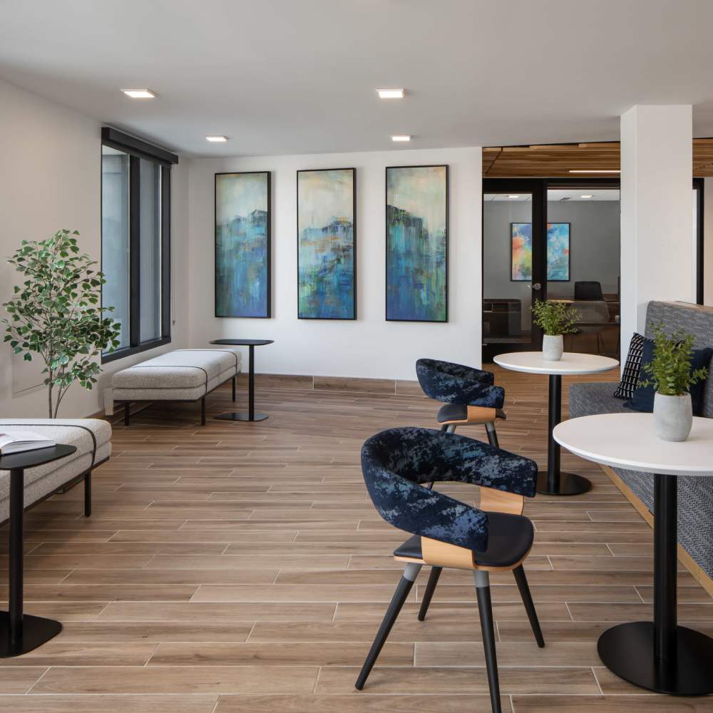 Lounge seating for residents at Oaks Pentagon Village in Edina, Minnesota