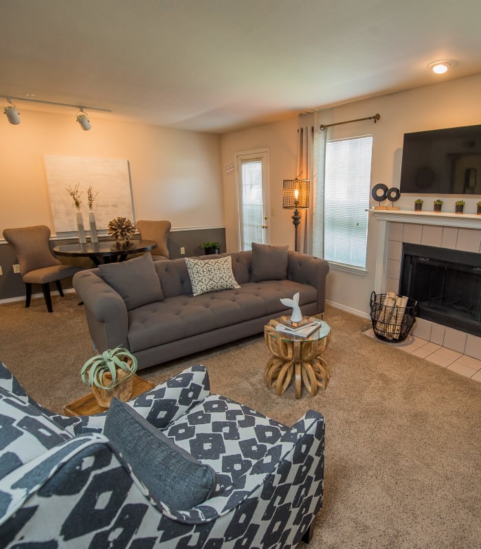 Living room at The Remington Apartments in Wichita, Kansas