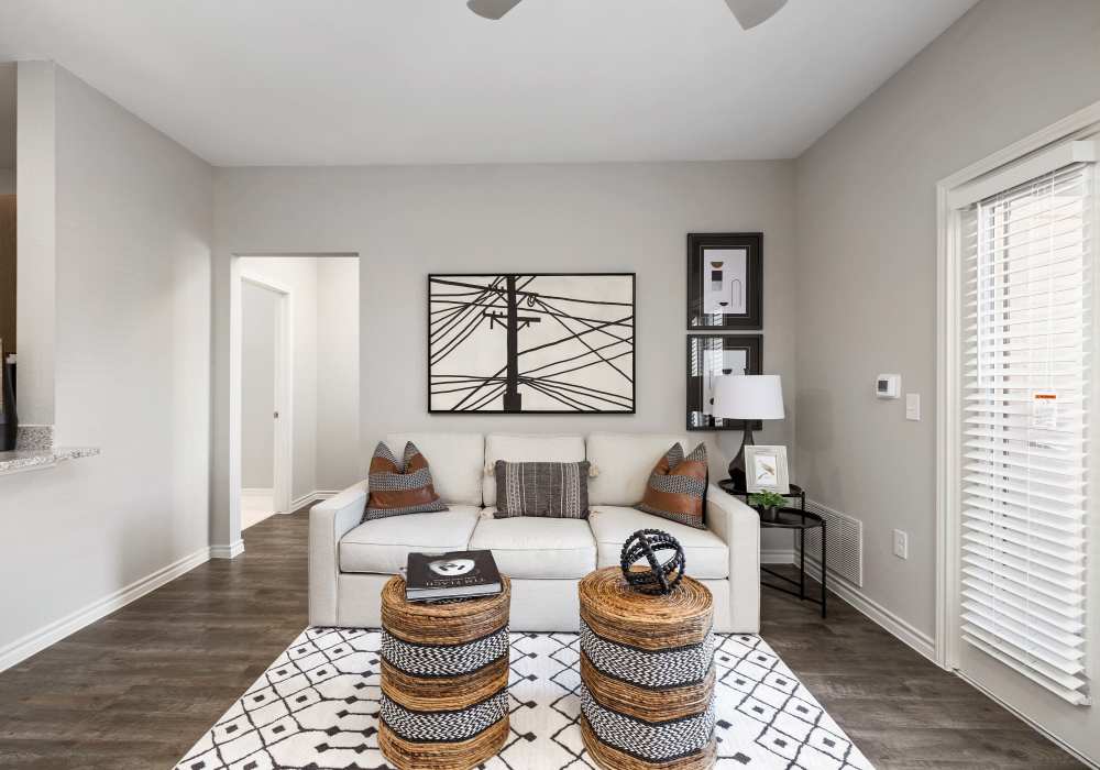 Living room with premium features at Riverstone in San Marcos,Texas