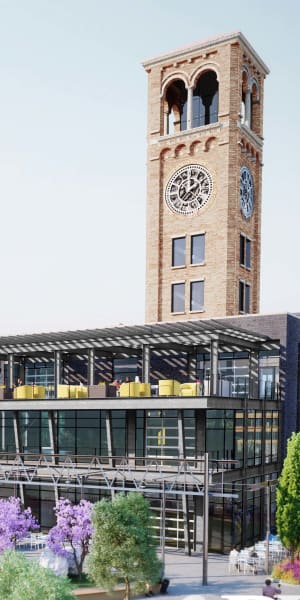 Clock tower at Factory 52 in Cincinnati, Ohio