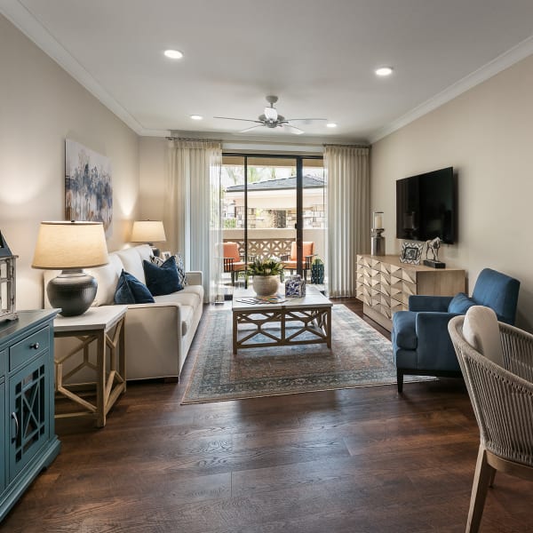 Stunning living room at San Bellara in Scottsdale, Arizona