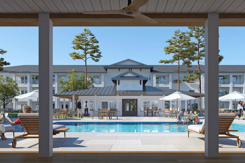 Rendering of the pool at Wildcat Senior Living in Summerville, South Carolina