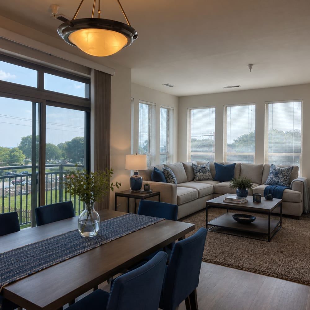 Large living space at 5th Avenue Lofts in Kenosha, Wisconsin