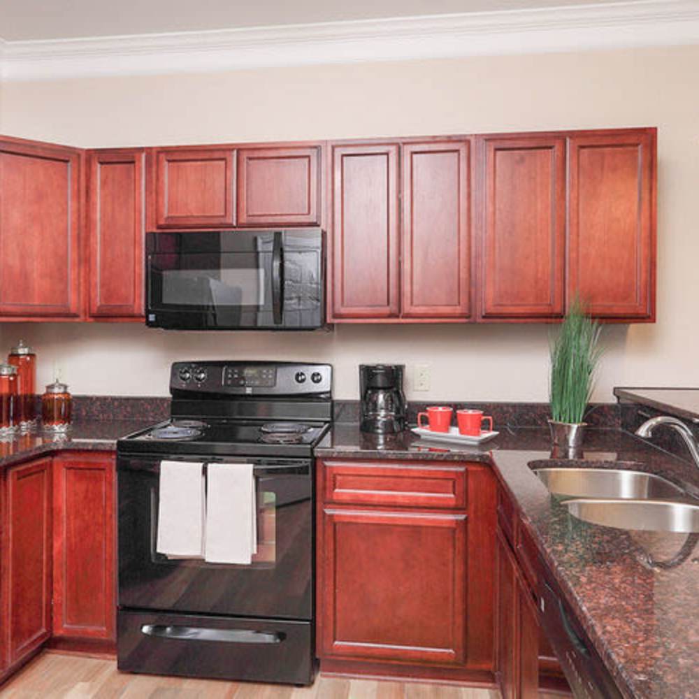 Modern apartment kitchen at Waverly Place in Louisa, Virginia