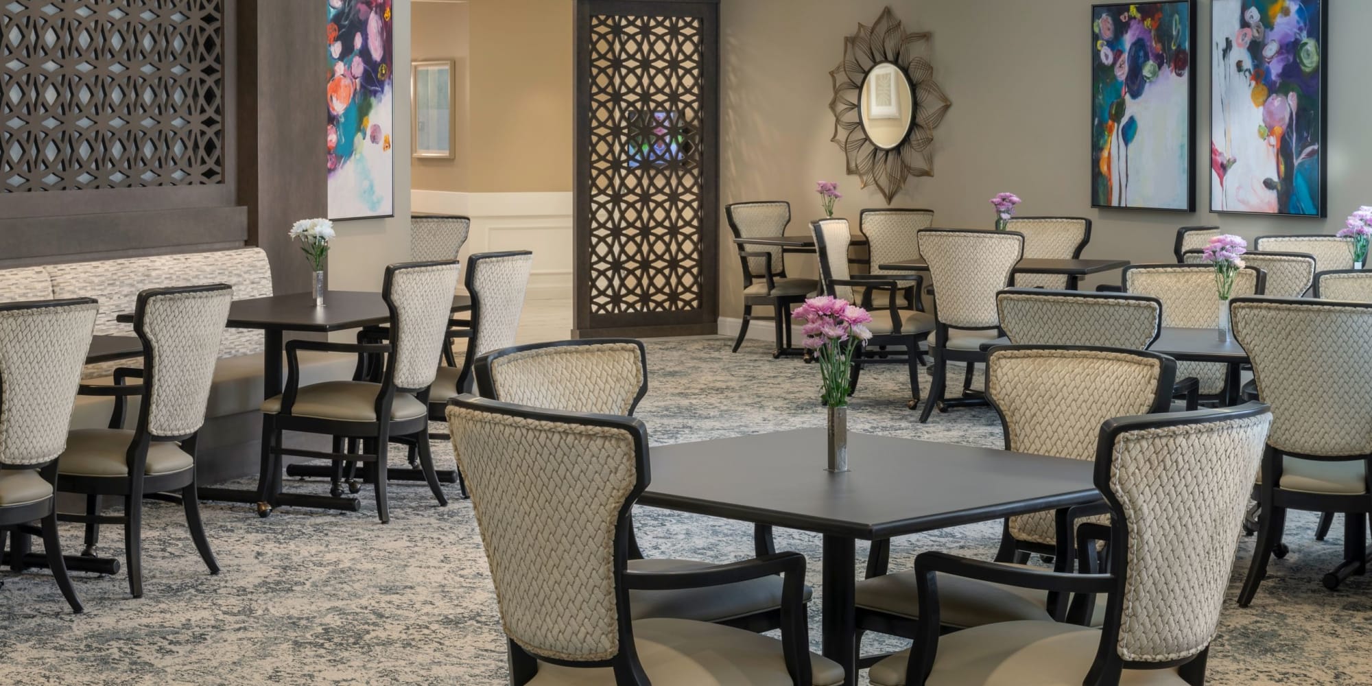 Elegant dining room at Blossom Springs in Oakland Twp, Michigan