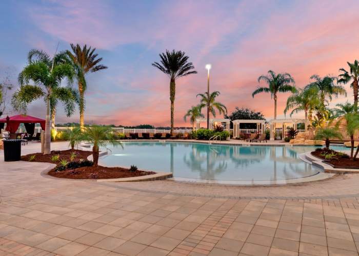 Community pool at Victoria Park Apartments in Davenport, Florida