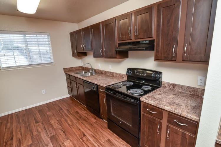 Modern kitchen at Cherry Lane Apartment Homes