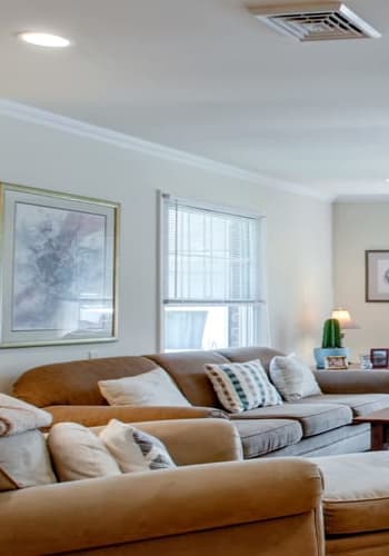 Living room in apartment at Brandywyne East II in Brielle, New Jersey