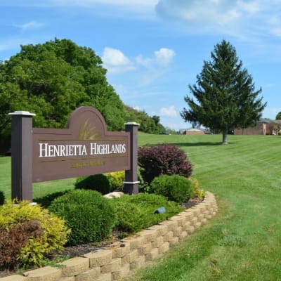 Signage at Henrietta Highlands in Henrietta, New York