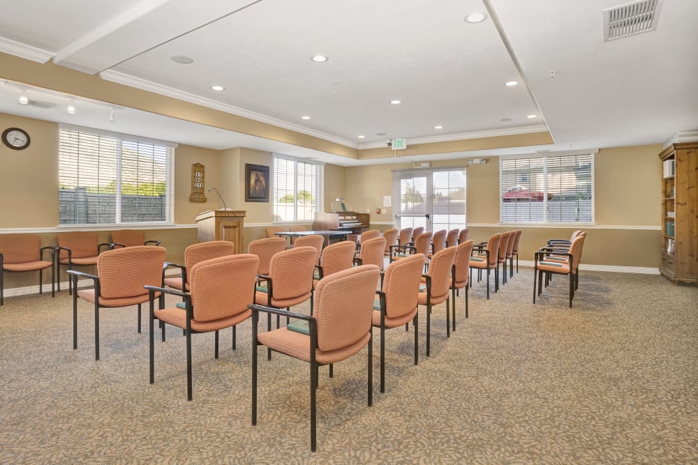 Lecture hall seating at The Charleston at Cedar Hills in Cedar Hills, Utah