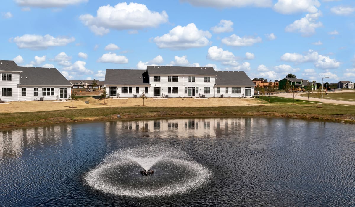 The pond at Home at Ashcroft in Oswego, Illinois