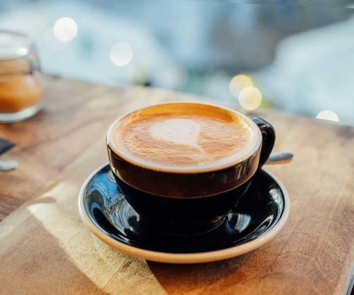 Cup of coffee in a cafe at Historic Boylan Apartments in Raleigh, North Carolina