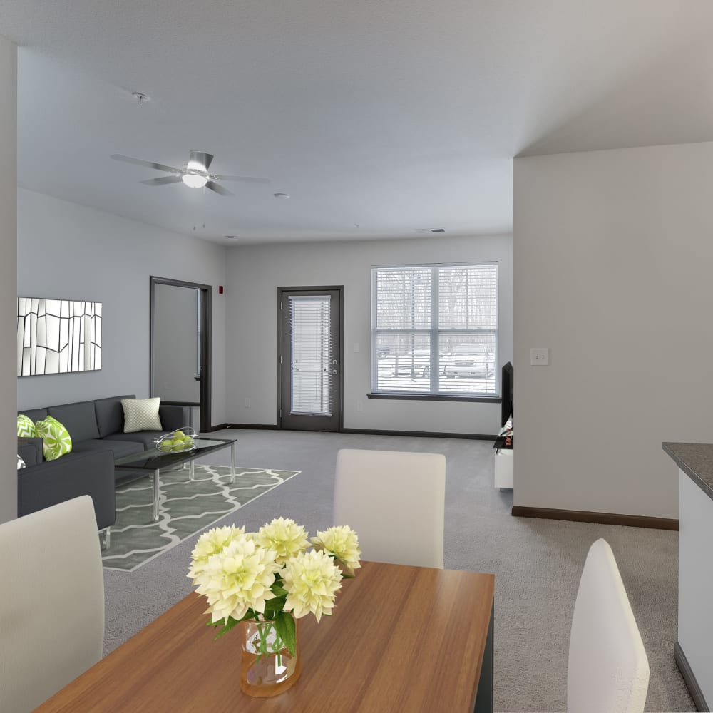 Dining table in an apartment at LaCabreah, Brownsburg, Indiana