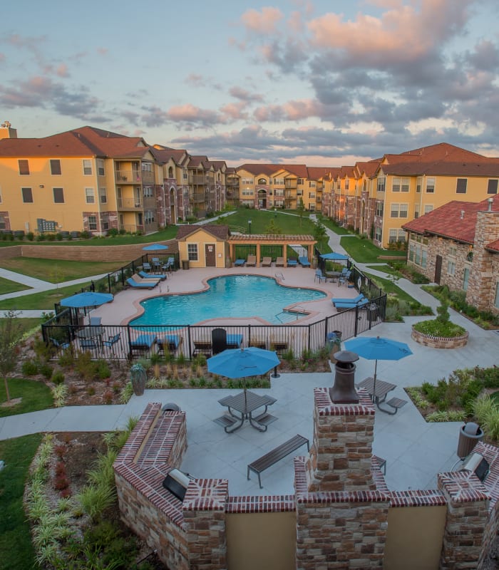 Large swimming pool at Portofino Apartments in Wichita, Kansas
