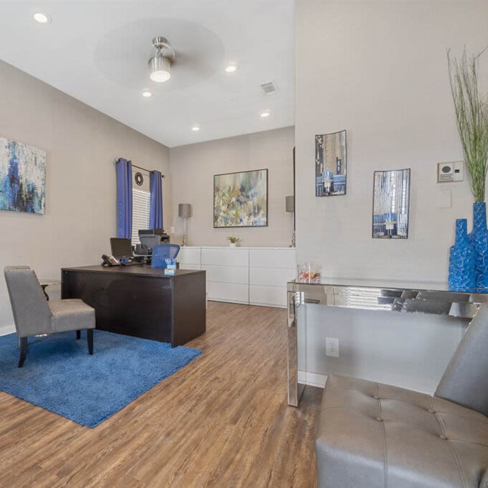 Leasing office at Cleburne Plaza in Cleburne, Texas