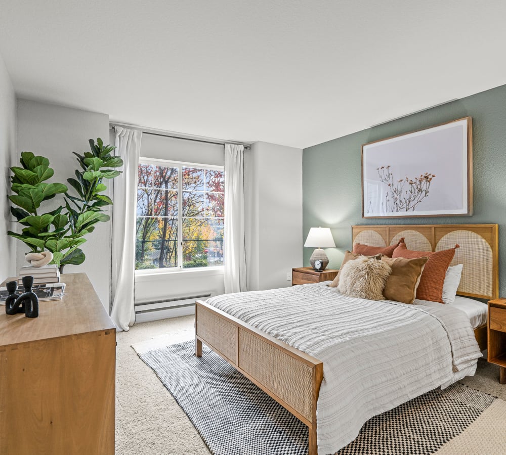 Plush carpeting in a model home's bedroom at Timbers at Tualatin in Tualatin, Oregon