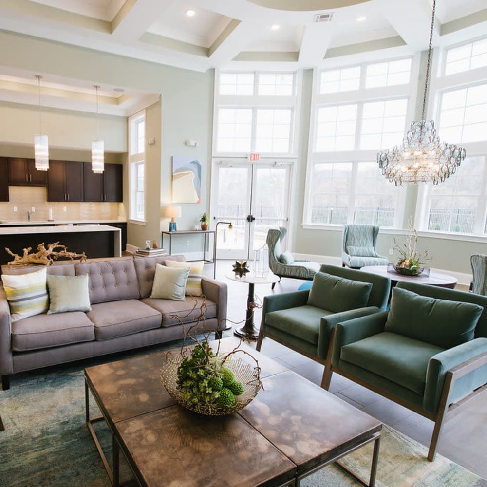 Stylish resident clubhouse at Beacon on 5th in Charlottesville, Virginia