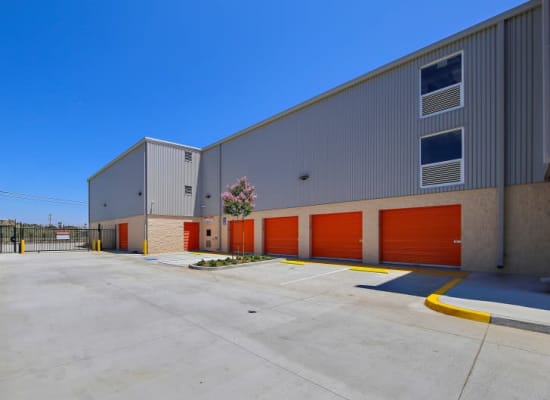Wide driveway for easy access to outdoor units at A-1 Self Storage in San Diego, California
