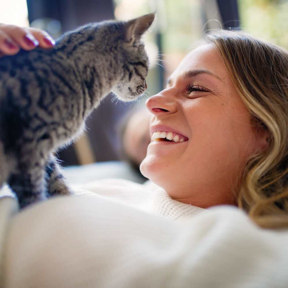 Resident and her cat at Cascade Park in Colorado Springs,Colorado