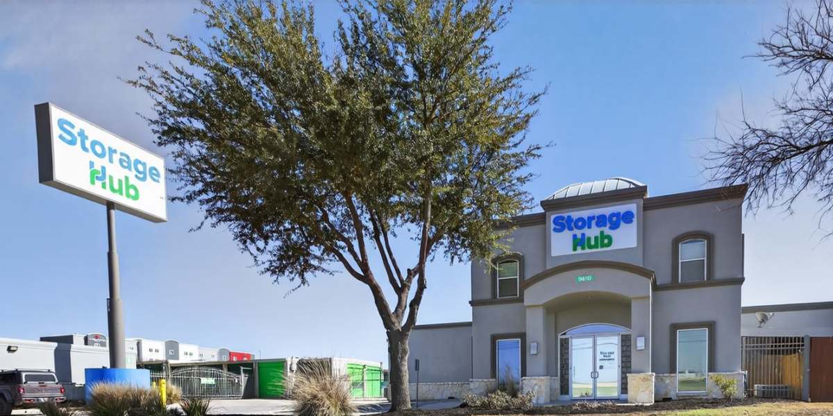 Drone view at Storage Hub - Guilbeau in San Antonio, Texas