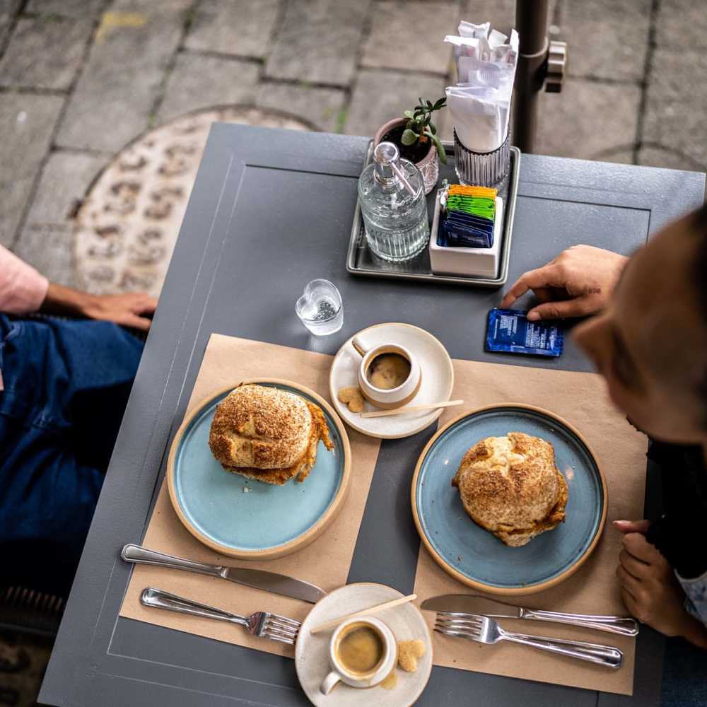 Friends having food near Vue 3600 in Richmond, California