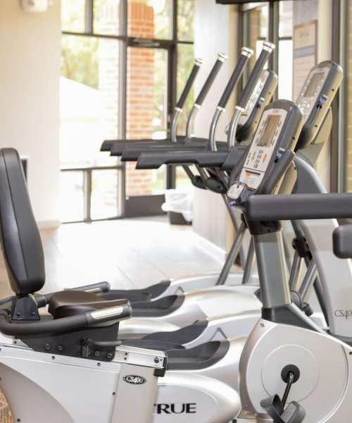 Fully-equipped fitness center at UTE Creek Apartments in Longmont, Colorado