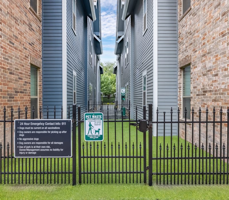 On-site Bark Park at The Marquis of State Thomas in Dallas, Texas