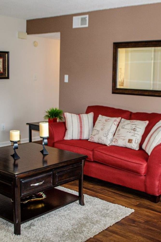 Wood flooring in an apartment at Vista Villa in Charlotte, North Carolina