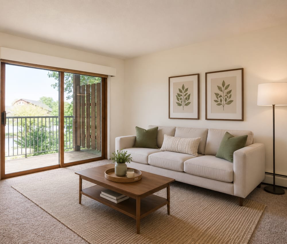 Living room with carpet at Gateway Hills in Ames, Iowa