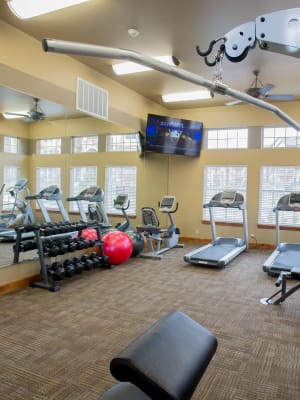 Fitness center at Portofino Apartments in Wichita, Kansas