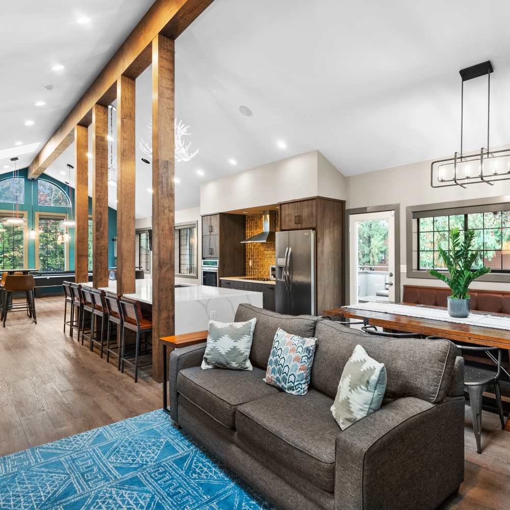 Community clubhouse view at Lodge at Madrona Ridge in Tacoma, Washington
