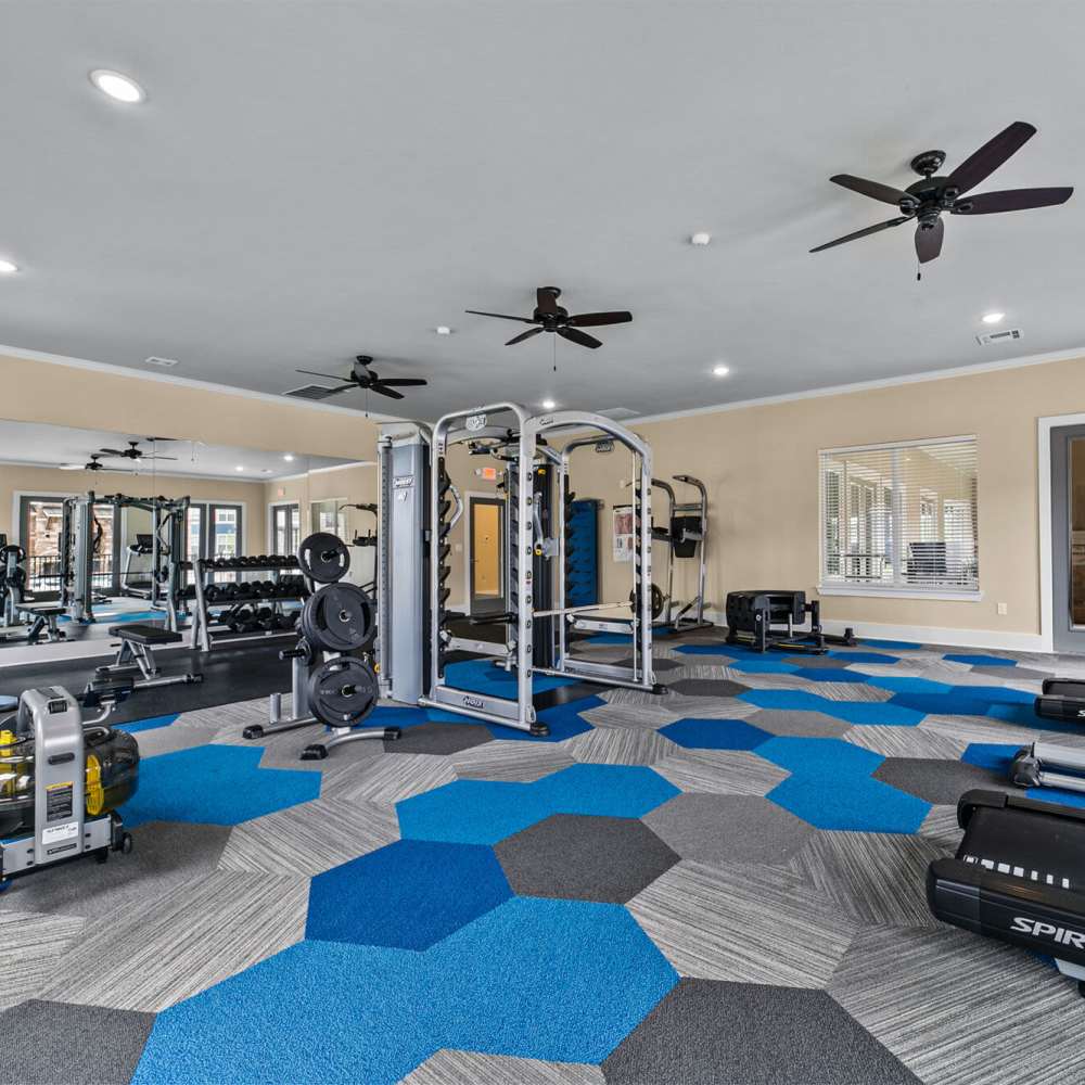 Gym at Cross Timbers Apartments in Greenville, Texas
