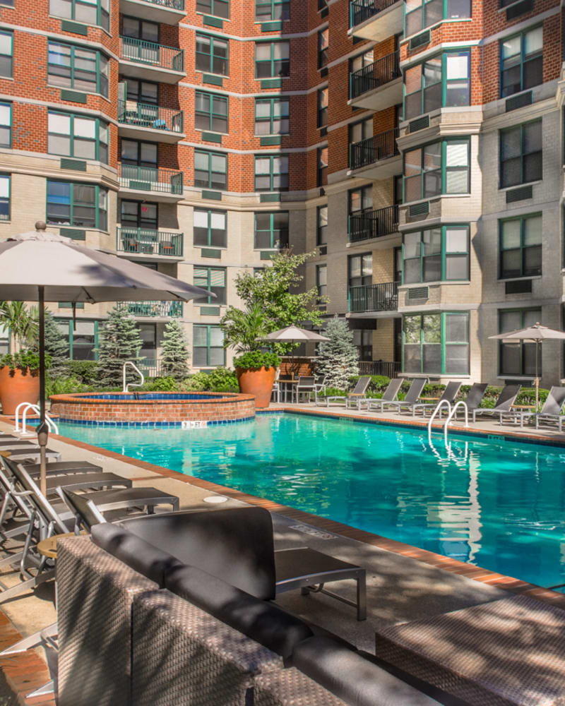 Sparkling pool at Riverbend at Port Imperial in West New York, New Jersey