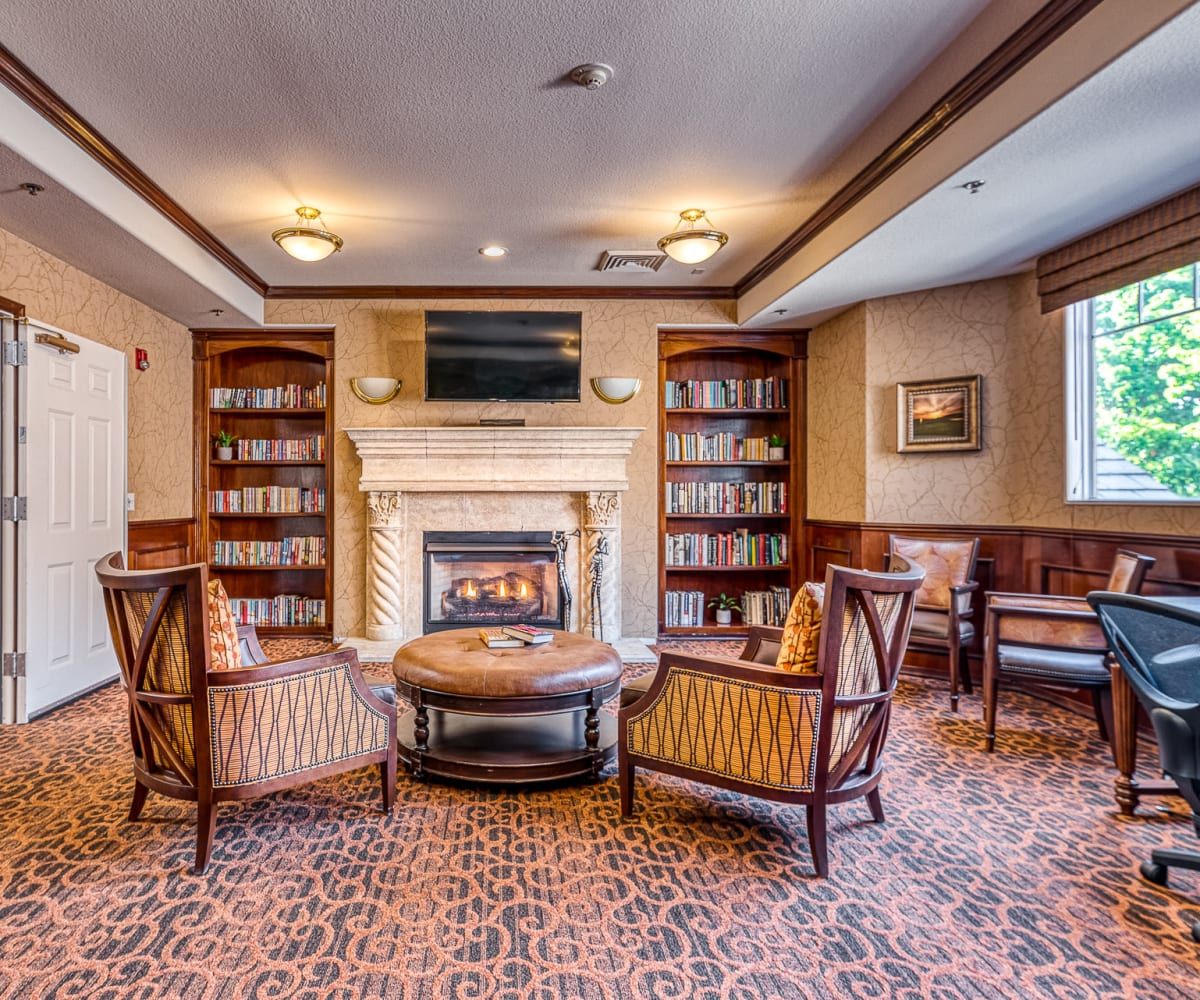 Library at Pacifica Senior Living Chino Hills in Chino Hills, California