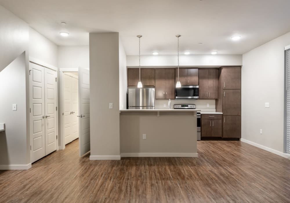 an open kitchen at The Enclave in Meridian, Idaho