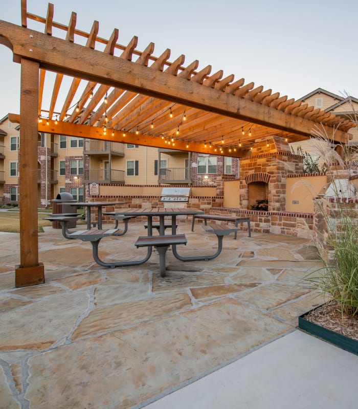 Trelis seating at Portico at Friars Creek Apartments in Temple, Texas