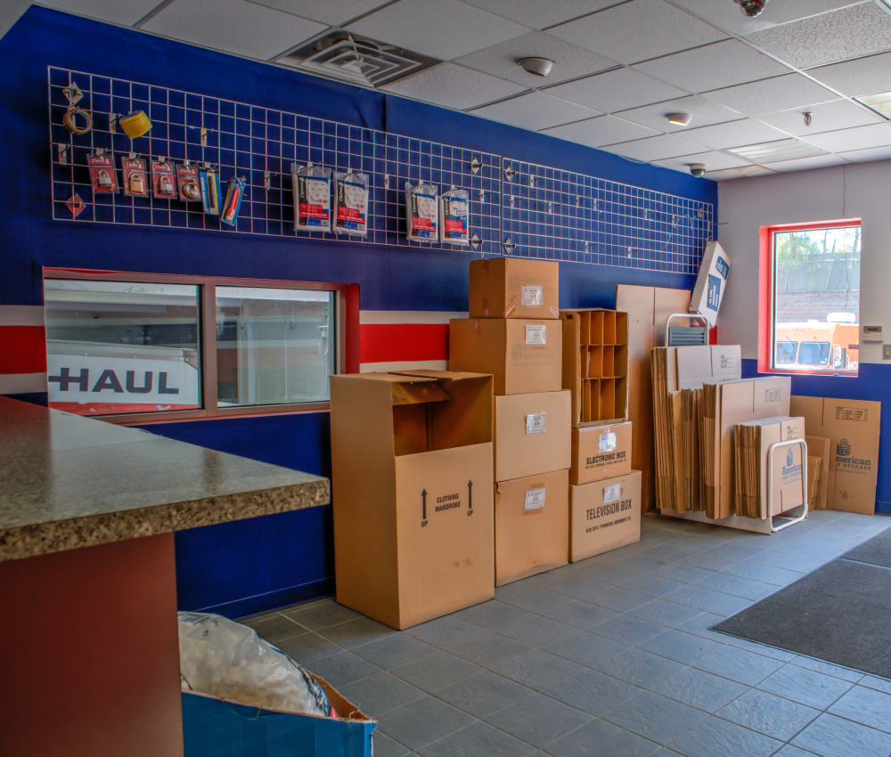 Supplies for sale at American Self Storage in Staten Island, New York