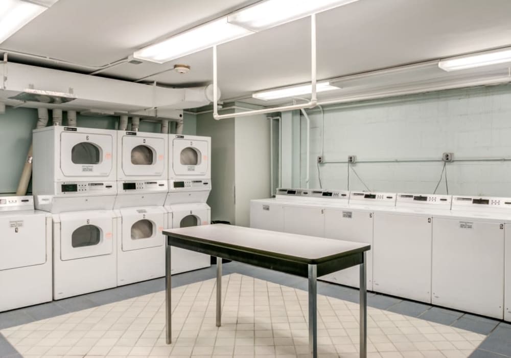 Laundry facility at Carlyle Towers with pool in Caldwell, New Jersey