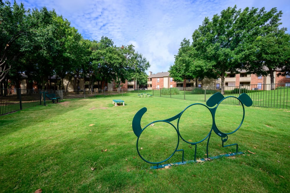 Dog park for residents at The Logan in Bedford, Texas