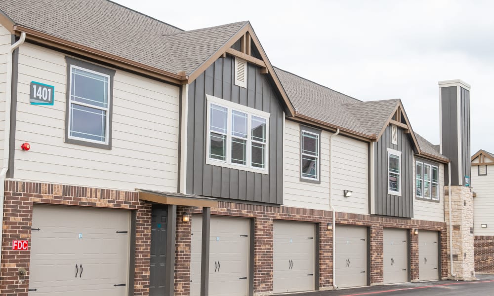 Garage at Bend at New Road Apartments in Waco, Texas