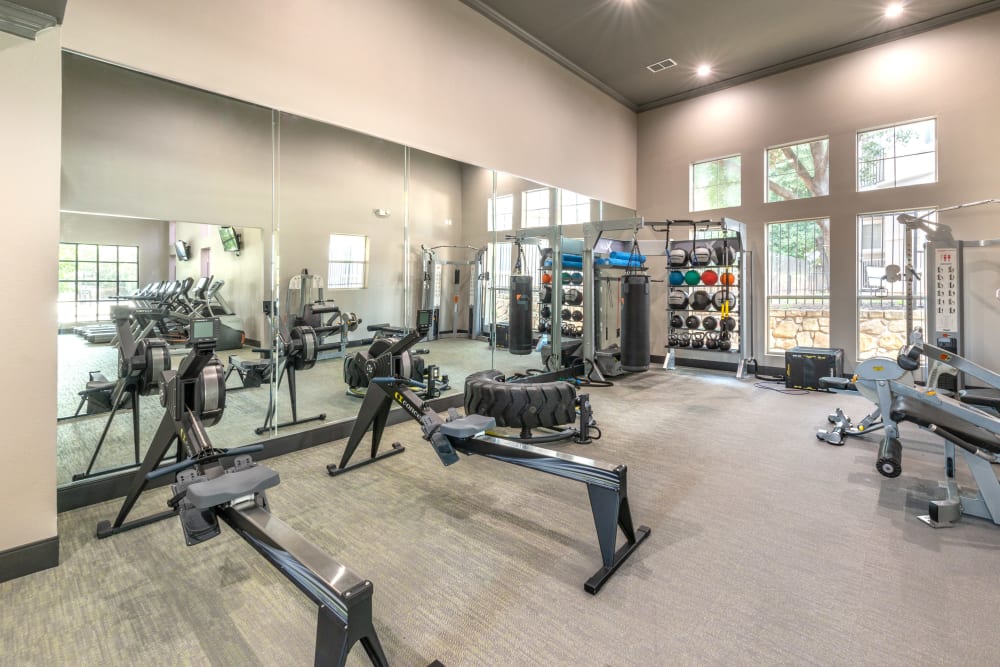 Fitness center at 75 West in Dallas, Texas