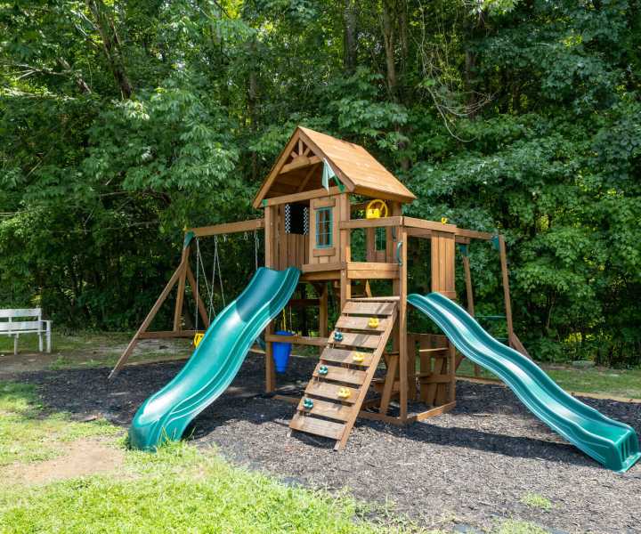 Community playground at West Village Apartments in Hillsborough, North Carolina