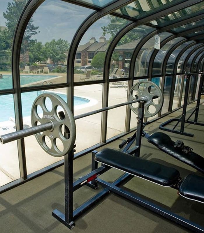 Fitness center at The Warrington Apartments in Oklahoma City, Oklahoma