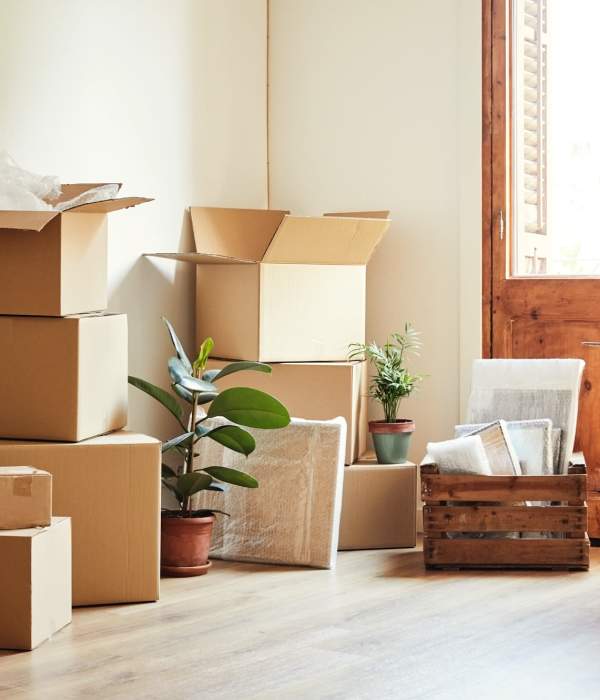 Boxes packed in a home near Storage Hub - Jefferson in Jefferson, Louisiana