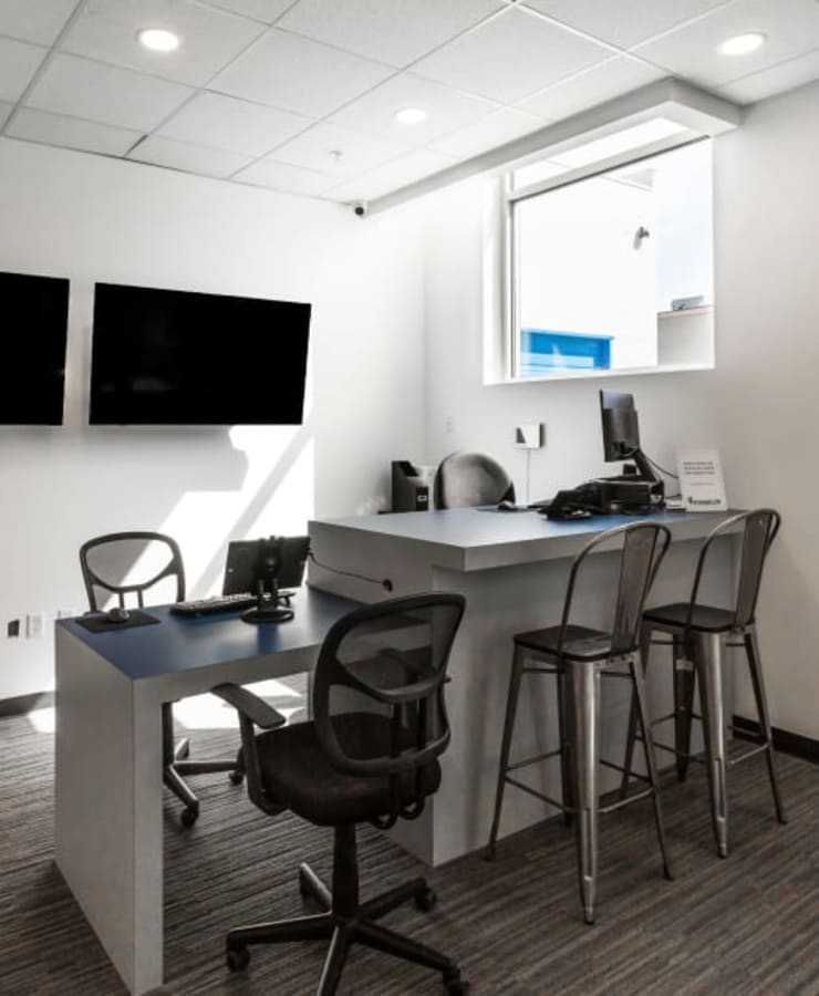 Inside the leasing office at StorQuest Economy Self Storage in Salt Lake City, Utah