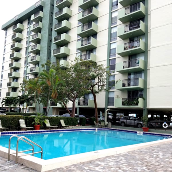 The pool at Forest Place Apartments in North Miami, Florida
