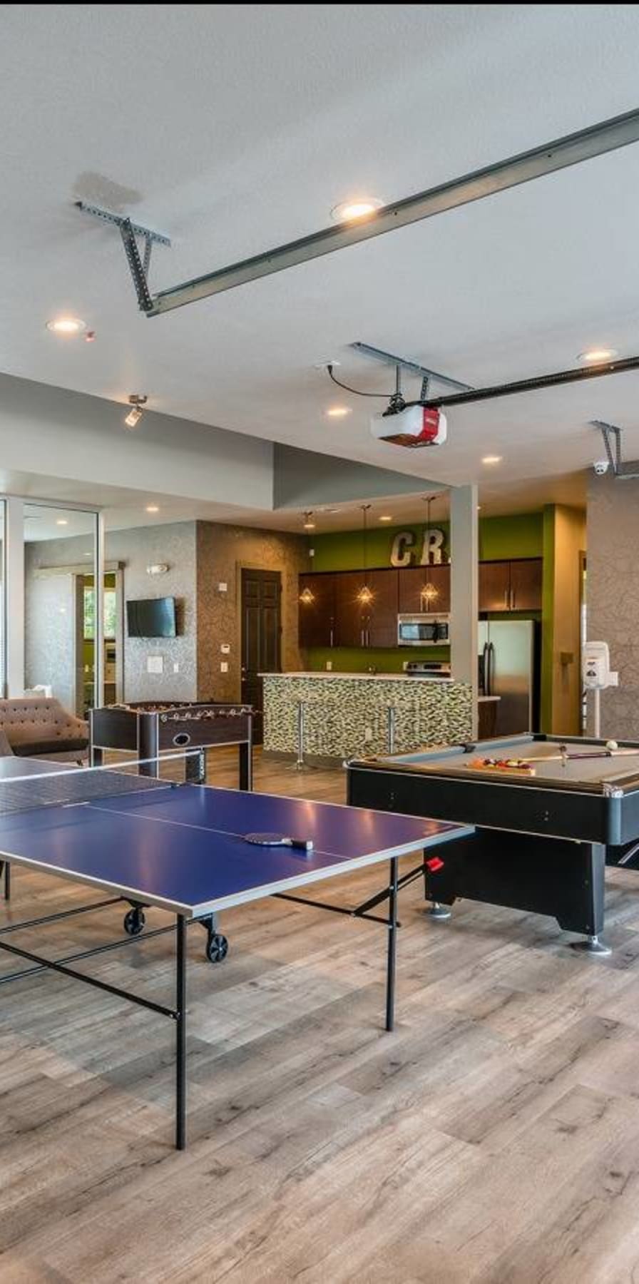 Recreation room at The Leonard in Denton, Texas